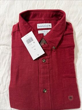 Saddlebred Men's Button-Down Shirt — Deep Red